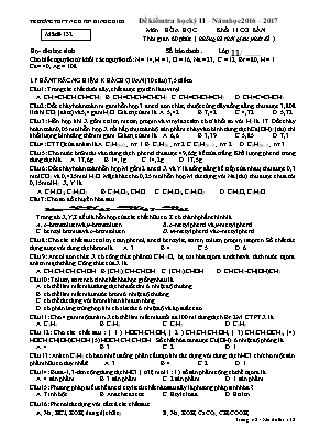 Đề kiểm tra học kỳ II môn Hóa học Lớp 11 (Có đáp án)